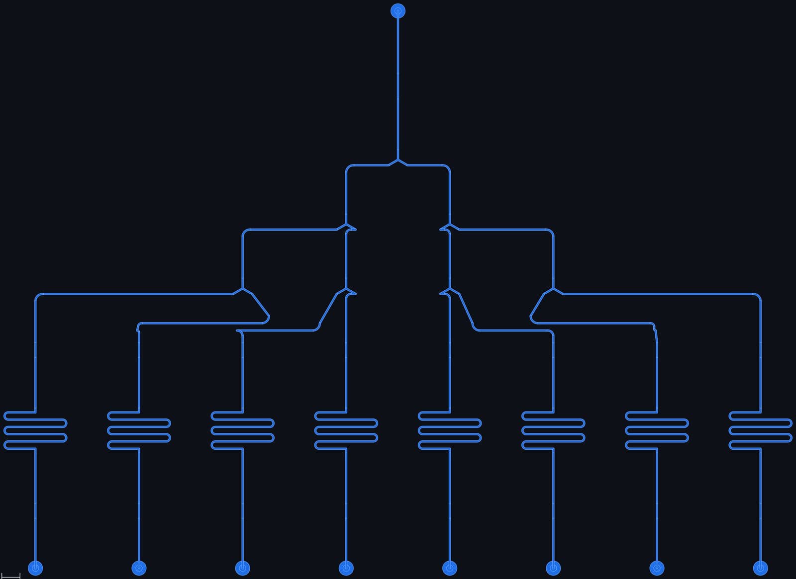 H-tree gradient generator with matched hydraulics